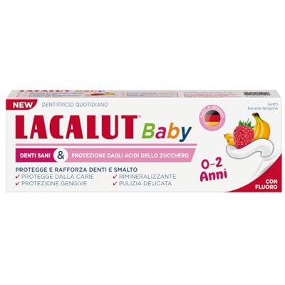 Lacalut tandpasta baby 0-2 jaar. Dagelijkse hygiëne bescherming cariës. met fluoride en xylitol. frambozensmaak. 55 ml Lacalut tandpasta baby 0-2 jaar. Dagelijkse hygiëne bescherming cariës. met fluoride en xylitol. frambozensmaak. 55 ml