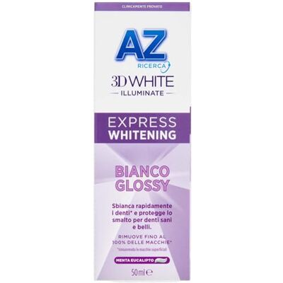 Oral-B AZ 3DWhite Illuminate Express Whitening Tandpasta Wit Glanzend 50 ml. 1 Tandpasta Oral-B AZ 3DWhite Illuminate Express Whitening Tandpasta Wit Glanzend 50 ml. 1 Tandpasta