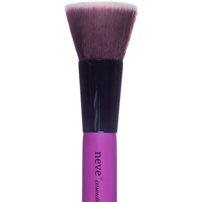Neve Cosmetics platte borstel met compacte borstelharen voor vloeibare of poederfoundation "Purple Flat Neve Cosmetics platte borstel met compacte borstelharen voor vloeibare of poederfoundation "Purple Flat