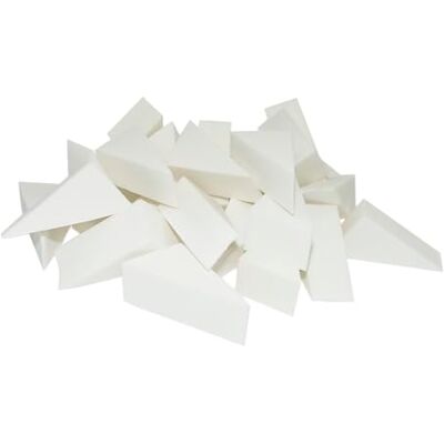 FANTASIA Make-up-spons: 50 x make-up-blenderspons, driehoekige cosmeticasponsjes voor het aanbrengen van foundationpoeder, crème, vloeistof, wasbaar, sponzen met fijne poriën van latex, wit FANTASIA Make-up-spons: 50 x make-up-blenderspons, driehoekige cosmeticasponsjes voor het aanbrengen van foundationpoeder, crème, vloeistof, wasbaar, sponzen met fijne poriën van latex, wit