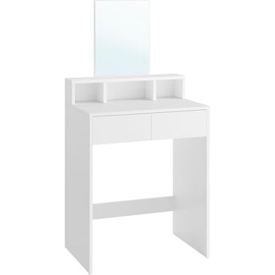 VASAGLE KAILYN Collection Make-uptafel met grote spiegel, make-uptafel, met 2 laden en 3 vakken, schoonheidshoek, moderne stijl, wit RDT103W01 VASAGLE KAILYN Collection Make-uptafel met grote spiegel, make-uptafel, met 2 laden en 3 vakken, schoonheidshoek, moderne stijl, wit RDT103W01