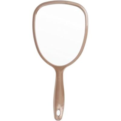 PARSA BEAUTY Handspiegel in champagne met ergonomische greep voor make-up, haren snijden, scheren, gezichtsverzorging PARSA BEAUTY Handspiegel in champagne met ergonomische greep voor make-up, haren snijden, scheren, gezichtsverzorging