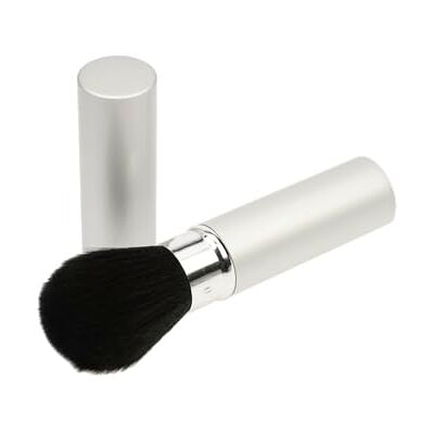 FANTASIA Intrekbare poederkwast met dop, professionele make-upkwast, fijne natuurlijke haren, zilveren make-upkwast, hoogte: 12 cm FANTASIA Intrekbare poederkwast met dop, professionele make-upkwast, fijne natuurlijke haren, zilveren make-upkwast, hoogte: 12 cm