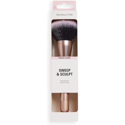 Revolution Beauty London Revolution Sweep & Sculpt Brush (R12), make-upkwast voor poeder Voor afwerkpoeder, bronzer of foundation, veganistisch en dierproefvrij Revolution Beauty London Revolution Sweep & Sculpt Brush (R12), make-upkwast voor poeder Voor afwerkpoeder, bronzer of foundation, veganistisch en dierproefvrij