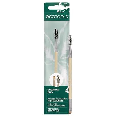 EcoTools Eyebrow Brush Duo, Tame, Sculpt & Fill in Brows, Multipurpose for Eyebrow Gel, Powder, & Cream, Double Ended Spoolie & Brow Brush, 1 punt EcoTools Eyebrow Brush Duo, Tame, Sculpt & Fill in Brows, Multipurpose for Eyebrow Gel, Powder, & Cream, Double Ended Spoolie & Brow Brush, 1 punt