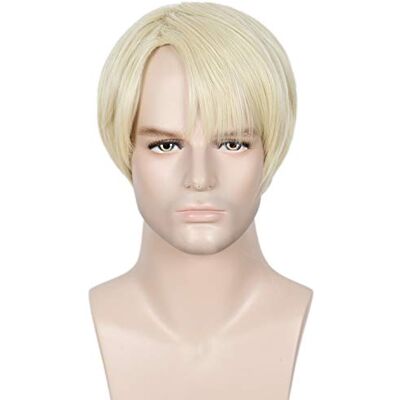Linfairy Korte blonde pruik voor heren Linfairy Korte blonde pruik voor heren