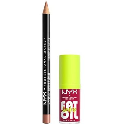 NYX PROFESSIONAL MAKEUP Lip Kit, Fat Oil Lip Drip Shade: Newsfeed + Slim Lip Pencil Shade: Natural NYX PROFESSIONAL MAKEUP Lip Kit, Fat Oil Lip Drip Shade: Newsfeed + Slim Lip Pencil Shade: Natural