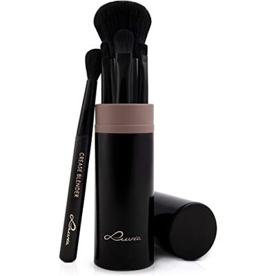 Luvia Cosmetics Luvia make-upkwastenset met 5 make-upkwasten en opbergaccessoires voor make-upkwasten, zwart / Luvia Cosmetics Luvia make-upkwastenset met 5 make-upkwasten en opbergaccessoires voor make-upkwasten, zwart /