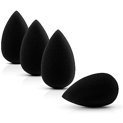 Luvia Cosmetics Luvia Beauty Blender Set van 4 mini-make-upsponzen in zwart voor nauwkeurig mengen en groot oppervlak Luvia Cosmetics Luvia Beauty Blender Set van 4 mini-make-upsponzen in zwart voor nauwkeurig mengen en groot oppervlak