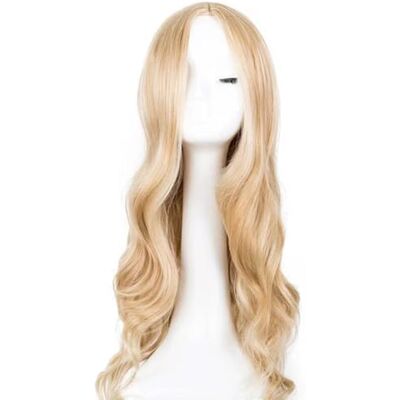 JJiaoLinin Lange golvende pruiken voor vrouwen, lichtblonde pruik, golvend, lang, cosplay, krullend haar, dames, mode, feestpruiken JJiaoLinin Lange golvende pruiken voor vrouwen, lichtblonde pruik, golvend, lang, cosplay, krullend haar, dames, mode, feestpruiken