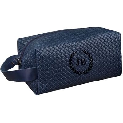 Blade Gepersonaliseerde toilettas van hoogwaardig leer, handgemaakte toilettas, dubbele set voor dames en heren, hoogwaardige toilettas voor op reis, Navy-2., Toilettas Blade Gepersonaliseerde toilettas van hoogwaardig leer, handgemaakte toilettas, dubbele set voor dames en heren, hoogwaardige toilettas voor op reis, Navy-2., Toilettas