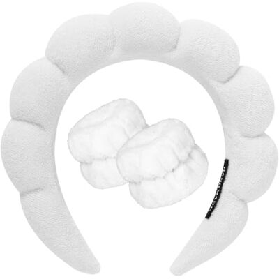 DRESHOW Gezichtswassen Spa Hoofdband Set Zachte badstof Manchetten Voor Make-up en Huidverzorging Antislip Hoofdband voor Vrouwen DRESHOW Gezichtswassen Spa Hoofdband Set Zachte badstof Manchetten Voor Make-up en Huidverzorging Antislip Hoofdband voor Vrouwen