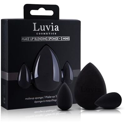 Luvia Cosmetics Luvia Beauty Blender make-upspons, 3 stuks, zwart, superzachte mengsponzen in 2 maten voor nauwkeurig en breed mengen van cosmetica Luvia Cosmetics Luvia Beauty Blender make-upspons, 3 stuks, zwart, superzachte mengsponzen in 2 maten voor nauwkeurig en breed mengen van cosmetica