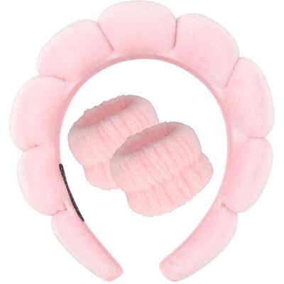 DRESHOW Gezichtswassen Spa Hoofdband Set Zachte badstof Manchetten Voor Make-up en Huidverzorging Antislip Hoofdband voor Vrouwen Eén maat DRESHOW Gezichtswassen Spa Hoofdband Set Zachte badstof Manchetten Voor Make-up en Huidverzorging Antislip Hoofdband voor Vrouwen Eén maat