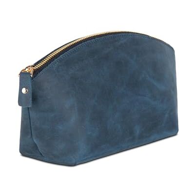 Blade Hoogwaardige leren make-uptas voor dames, luxe make-uptas met groot vak, elegant en duurzaam, voor reizen en dagelijks gebruik, Navy Blauw, Cosmetische koffer Blade Hoogwaardige leren make-uptas voor dames, luxe make-uptas met groot vak, elegant en duurzaam, voor reizen en dagelijks gebruik, Navy Blauw, Cosmetische koffer