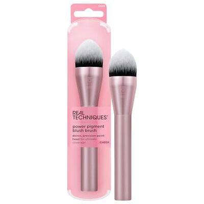 REAL TECHNIQUES Power Pigment Blush Makeup Brush, 1 Count Nauwkeurige kleur met vloeibare blushkwast voor gericht mengen, dichte make-upkwast REAL TECHNIQUES Power Pigment Blush Makeup Brush, 1 Count Nauwkeurige kleur met vloeibare blushkwast voor gericht mengen, dichte make-upkwast