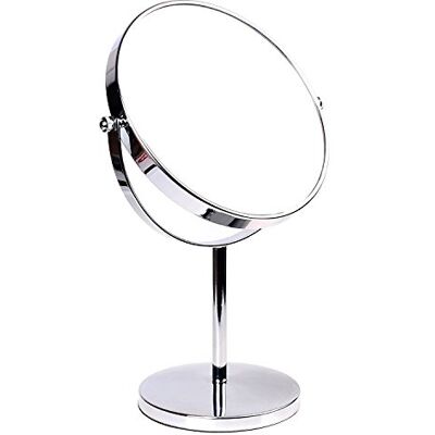 HIMRY KXD3108-7x Make-upspiegel 7-voudig vergrotend, Ø 20 cm, dubbelzijdig, make-upspiegel op voet, rond, verchroomd, draaibaar, ideaal voor scheren, make-up, HIMRY KXD3108-7x Make-upspiegel 7-voudig vergrotend, Ø 20 cm, dubbelzijdig, make-upspiegel op voet, rond, verchroomd, draaibaar, ideaal voor scheren, make-up,