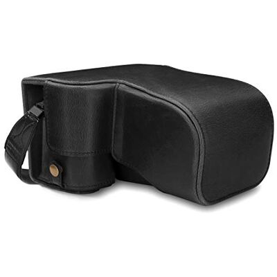 MegaGear Ever Ready Leren beschermhoes met schouderriem, compatibel met Sony Alpha A6100, A6400 (18-135 mm), zwart., Modern MegaGear Ever Ready Leren beschermhoes met schouderriem, compatibel met Sony Alpha A6100, A6400 (18-135 mm), zwart., Modern