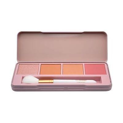 bonvoyage Essentials Radiant, professioneel make-uppalet voor blush met 4 matte en parelmoer kleuren en een gezichtskwast, doos voor meisjes, tieners en vrouwen bonvoyage Essentials Radiant, professioneel make-uppalet voor blush met 4 matte en parelmoer kleuren en een gezichtskwast, doos voor meisjes, tieners en vrouwen