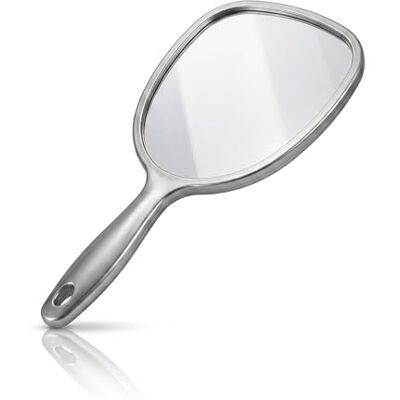 PARSA BEAUTY Handspiegel in antraciet met ergonomische handgreep voor make-up, haren knippen, scheren, gezichtsverzorging PARSA BEAUTY Handspiegel in antraciet met ergonomische handgreep voor make-up, haren knippen, scheren, gezichtsverzorging