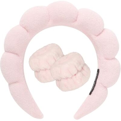 DRESHOW Gezichtswassen Spa Hoofdband Set Zachte badstof Manchetten Voor Make-up en Huidverzorging Antislip Hoofdband voor Vrouwen Eén maat DRESHOW Gezichtswassen Spa Hoofdband Set Zachte badstof Manchetten Voor Make-up en Huidverzorging Antislip Hoofdband voor Vrouwen Eén maat