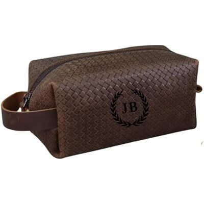 Blade Gepersonaliseerde toilettas van hoogwaardig leer, handgemaakte toilettas, dubbele set voor dames en heren, hoogwaardige toilettas voor op reis, Bruin-2., Toilettas Blade Gepersonaliseerde toilettas van hoogwaardig leer, handgemaakte toilettas, dubbele set voor dames en heren, hoogwaardige toilettas voor op reis, Bruin-2., Toilettas