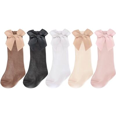 DRESHOW Chaussettes Hautes Pour Bébé Fille Chaussettes Habillées Pour Tout-petit Chaussettes Bébé en Coton Avec Nœud 1 tot 3 jaar DRESHOW Chaussettes Hautes Pour Bébé Fille Chaussettes Habillées Pour Tout-petit Chaussettes Bébé en Coton Avec Nœud 1 tot 3 jaar