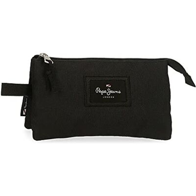 Pepe Jeans Drievoudig etui Aris, zwart, 22 x 12 x 5 cm, drievoudige etui Pepe Jeans Drievoudig etui Aris, zwart, 22 x 12 x 5 cm, drievoudige etui