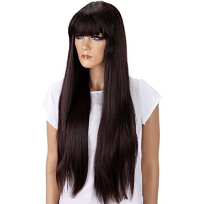 CAISHA PRETTYSHOP Pruik Volumineus Lang Haar Cosplay Theatershow Glad Donkerbruin FZ502a CAISHA PRETTYSHOP Pruik Volumineus Lang Haar Cosplay Theatershow Glad Donkerbruin FZ502a