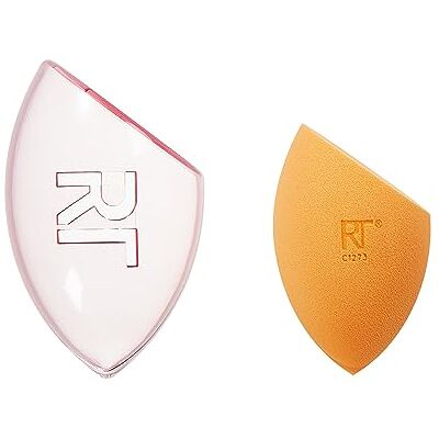 REAL TECHNIQUES Miracle Complexion sponzen 2 stuks + reisetui, make-upspons voor foundation, oranje REAL TECHNIQUES Miracle Complexion sponzen 2 stuks + reisetui, make-upspons voor foundation, oranje