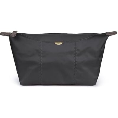 KINSTON Grote toilettas van textiel, waterdicht, make-uptas voor op reis, Etui zwart, Klassiek KINSTON Grote toilettas van textiel, waterdicht, make-uptas voor op reis, Etui zwart, Klassiek
