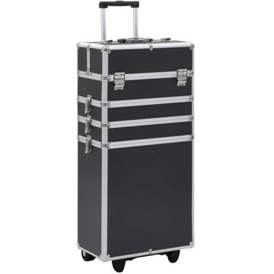 vidaXL Make-upkoffer van aluminium, verschillende keuzes, zwart., Rollend vidaXL Make-upkoffer van aluminium, verschillende keuzes, zwart., Rollend