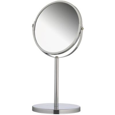 axentia Zilveren vergrotende tafelspiegel, verchroomde cosmetische spiegel, robuuste badkamerspiegel met 3x en 1x vergroting, ronde scheerspiegel gemiddeld ca. 17 cm axentia Zilveren vergrotende tafelspiegel, verchroomde cosmetische spiegel, robuuste badkamerspiegel met 3x en 1x vergroting, ronde scheerspiegel gemiddeld ca. 17 cm