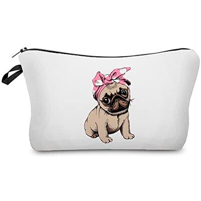 Leuchtbox Modieuze toilettas, make-uptas, waterdicht, originele bedrukte patronen, voor reizen, vakantie en dagelijks gebruik, Schattige pug puppy Leuchtbox Modieuze toilettas, make-uptas, waterdicht, originele bedrukte patronen, voor reizen, vakantie en dagelijks gebruik, Schattige pug puppy