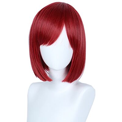Linfairy Korte pruik voor dames, Halloween-kostuum, rood Linfairy Korte pruik voor dames, Halloween-kostuum, rood