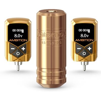 Ambition Torped 36 mm roterende tattoo-machine, 5,5 mm borstelloze motor, tattoo-pistool met 2 x 2400 mAh Kuark batterij Ambition Torped 36 mm roterende tattoo-machine, 5,5 mm borstelloze motor, tattoo-pistool met 2 x 2400 mAh Kuark batterij
