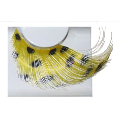 Eulenspiegel 001042 Gele wimpers met zwarte stippen, 1 ml speciale lijm voor wimpers Eulenspiegel 001042 Gele wimpers met zwarte stippen, 1 ml speciale lijm voor wimpers