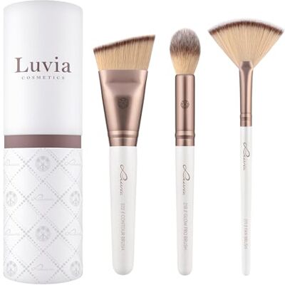 Luvia Cosmetics Luvia Make-upkwastenset – Highlight & Contour, 3 veganistische cosmetische kwasten voor het gezicht, stompen, modelleren en contouren Luvia Cosmetics Luvia Make-upkwastenset – Highlight & Contour, 3 veganistische cosmetische kwasten voor het gezicht, stompen, modelleren en contouren