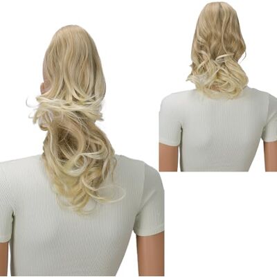 CAISHA PRETTYSHOP 2 IN 1 30cm En 40cm Haarstukje Vlecht Paardenstaart Haarextensies Volumineus Golvend Blond H304 CAISHA PRETTYSHOP 2 IN 1 30cm En 40cm Haarstukje Vlecht Paardenstaart Haarextensies Volumineus Golvend Blond H304