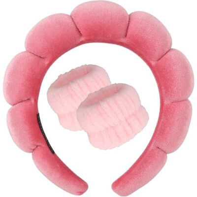 DRESHOW Gezichtswassen Spa Hoofdband Set Zachte badstof Manchetten Voor Make-up en Huidverzorging Antislip Hoofdband voor Vrouwen Eén maat DRESHOW Gezichtswassen Spa Hoofdband Set Zachte badstof Manchetten Voor Make-up en Huidverzorging Antislip Hoofdband voor Vrouwen Eén maat