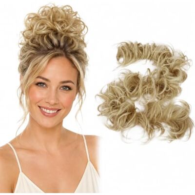 CAISHA PRETTYSHOP XXL Haarstukje Haarwokkel Opgestoken Volumineus Gekruld Knoet Lichtblond HW26 CAISHA PRETTYSHOP XXL Haarstukje Haarwokkel Opgestoken Volumineus Gekruld Knoet Lichtblond HW26