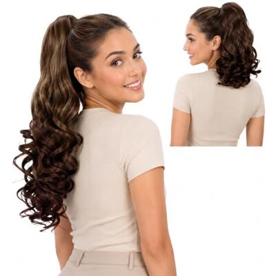CAISHA 2 IN 1 30 cm en 40 cm haarstukje, paardenstaart, haarverlenging, volume, golvend, blond, H2-2a CAISHA 2 IN 1 30 cm en 40 cm haarstukje, paardenstaart, haarverlenging, volume, golvend, blond, H2-2a
