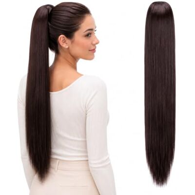 CAISHA PRETTYSHOP PH604 Haarverlenging, 65 cm, kunsthaar, glad, gevlochten, met bevestigingsband, chocoladebruin CAISHA PRETTYSHOP PH604 Haarverlenging, 65 cm, kunsthaar, glad, gevlochten, met bevestigingsband, chocoladebruin