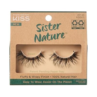 Kiss Sister Nature Collection Dawn 1 paar kunstwimpers, 100% natuurlijk, zacht en volumineus, gemakkelijk te dragen en milieuvriendelijke verpakking, inclusief wimperlijm Kiss Sister Nature Collection Dawn 1 paar kunstwimpers, 100% natuurlijk, zacht en volumineus, gemakkelijk te dragen en milieuvriendelijke verpakking, inclusief wimperlijm