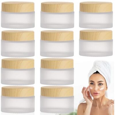 Vaileal 10 stuks 30 ml matte witte glazen crèmepotjes voor cosmetica, lippenbalsems, lotions, reismonsters Vaileal 10 stuks 30 ml matte witte glazen crèmepotjes voor cosmetica, lippenbalsems, lotions, reismonsters