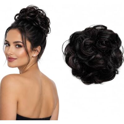CAISHA Prettyshop G35A haarverlenging voor bruidskapsels, dikke knot haarverlenging, zwart en donkerrood CAISHA Prettyshop G35A haarverlenging voor bruidskapsels, dikke knot haarverlenging, zwart en donkerrood