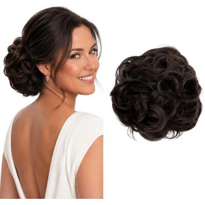 CAISHA PRETTYSHOP XL haarstukje Chouchou voor het verkrijgen van volumineus opgedaan haar, krullen, knot, bruin G4E CAISHA PRETTYSHOP XL haarstukje Chouchou voor het verkrijgen van volumineus opgedaan haar, krullen, knot, bruin G4E