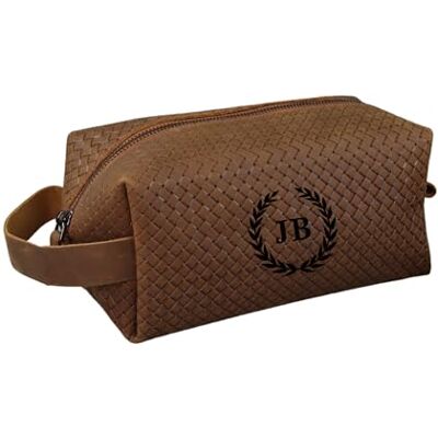 Blade Gepersonaliseerde toilettas van hoogwaardig leer, handgemaakte toilettas, dubbele set voor dames en heren, hoogwaardige reistoilettas, Tobacco-2, Toilettas Blade Gepersonaliseerde toilettas van hoogwaardig leer, handgemaakte toilettas, dubbele set voor dames en heren, hoogwaardige reistoilettas, Tobacco-2, Toilettas