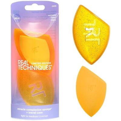 REAL TECHNIQUES Miracle Complexion Sponge + Travel Case, 2 Count REAL TECHNIQUES Miracle Complexion Sponge + Travel Case, 2 Count