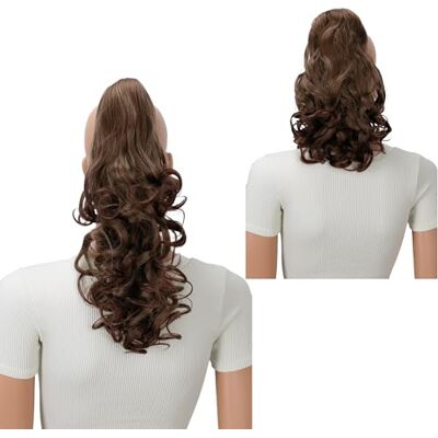 CAISHA 2 IN 1 30 cm en 40 cm haarstukje, paardenstaart, haarverlenging, volume, golvend, blond, H2-2a CAISHA 2 IN 1 30 cm en 40 cm haarstukje, paardenstaart, haarverlenging, volume, golvend, blond, H2-2a
